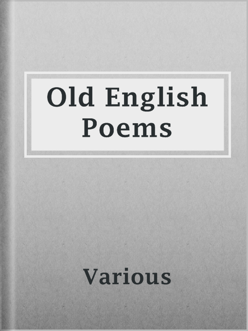 Title details for Old English Poems by Various - Available